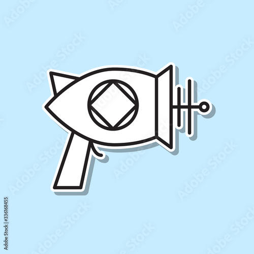 Space blaster sticker icon. Simple thin line, outline vector of space icons for ui and ux, website or mobile application