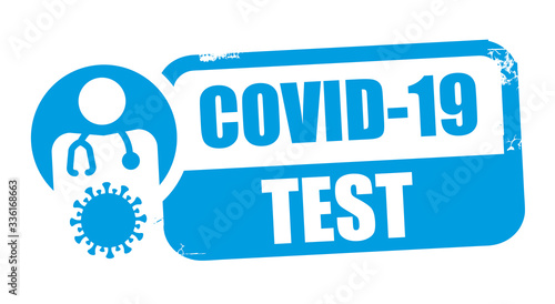 Testing for COVID-19 vector illustration rubber stamp
