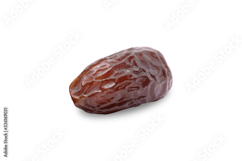Dried date palm fruit solated on white background with clipping path. dry fruit concept.