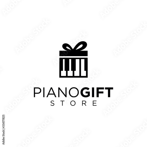Music gift logo Design Template . Piano Gift Logo Design .Music Store logo designs template . Piano Shop logo symbol