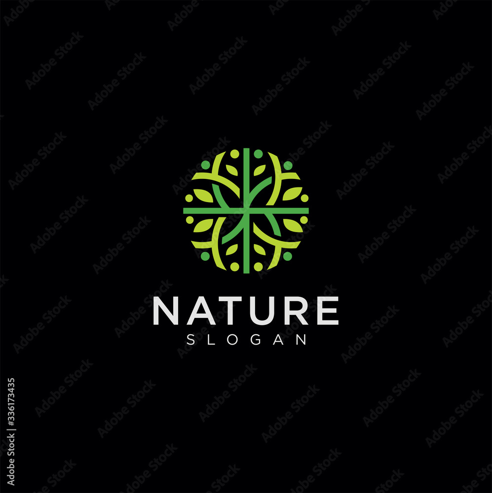 Circle Tree Logo Nature Vector Template . Organic leaf logo designs inspiration Circle Tree Logo Nature Vector Template . Organic leaf logo designs inspiration