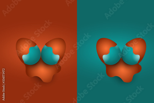 Happy Easter with egg candy dipped in chocolate. Colorful gradients
