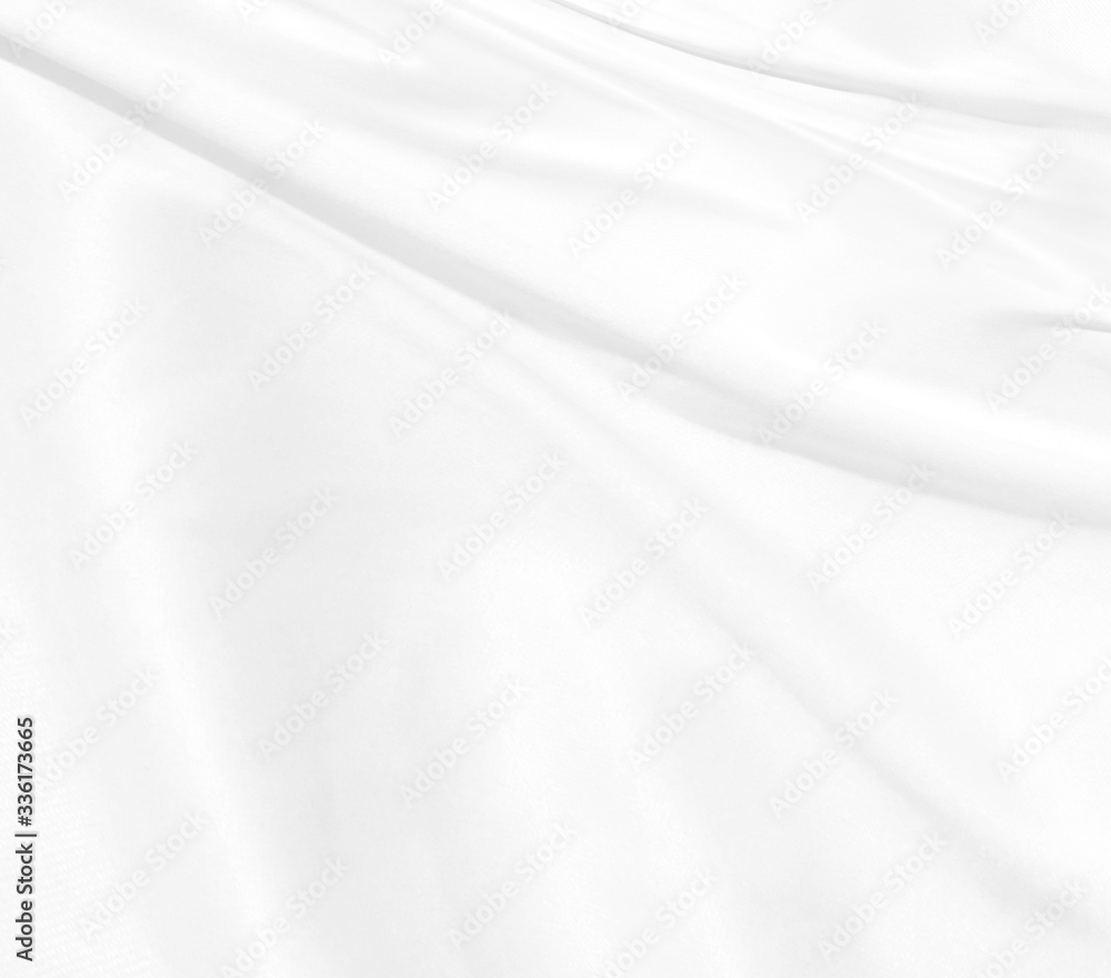 Clean woven beautiful silky soft fabric white abstract smooth curve shape decorative fashion textile background