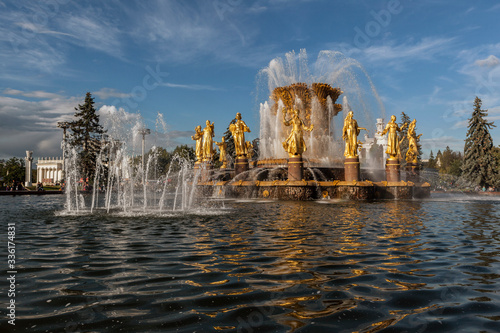 Fountain of Friendship of peoples at VDNH in Moscow