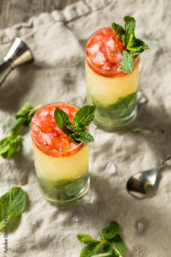 Alcoholic Queens Park Swizzle Cocktail with Rum Alcoholic Queens Park Swizzle Cocktail with Rum