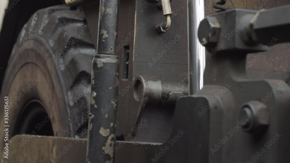 Industrial plant machinery hydraulic mechanics system panning shot Industrial plant machinery hydraulic mechanics system panning shot