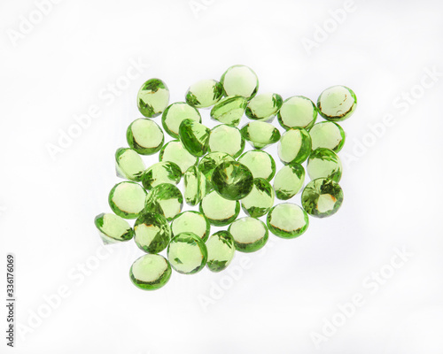 A collection of green beads.