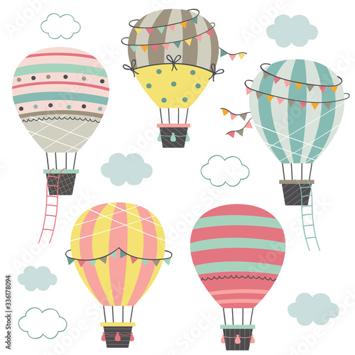 set of isolated hot air balloons part 2
  - vector illustration, eps    