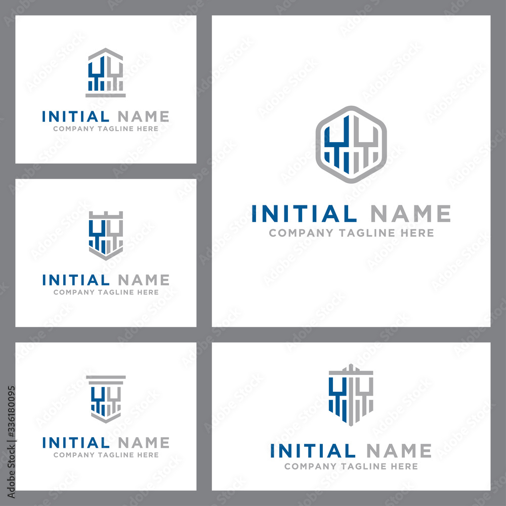 Inspiring logo design Set, for companies from the initial letters of the YY logo icon. -Vectors Inspiring logo design Set, for companies from the initial letters of the YY logo icon. -Vectors