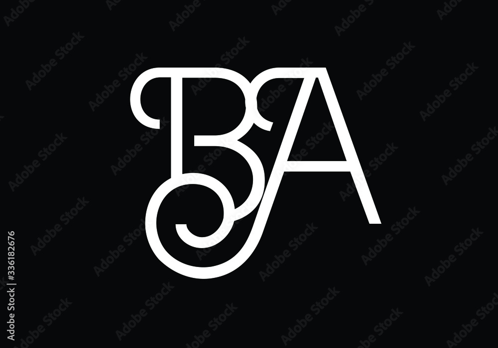 B A Initial Letter Logo design vector template, Graphic Alphabet Symbol for Corporate Business Identity