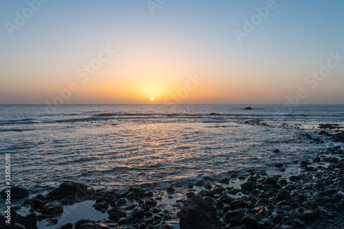 Sunset at La gomera by the beach
