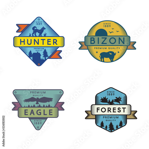 Forest animals vector logo templates set