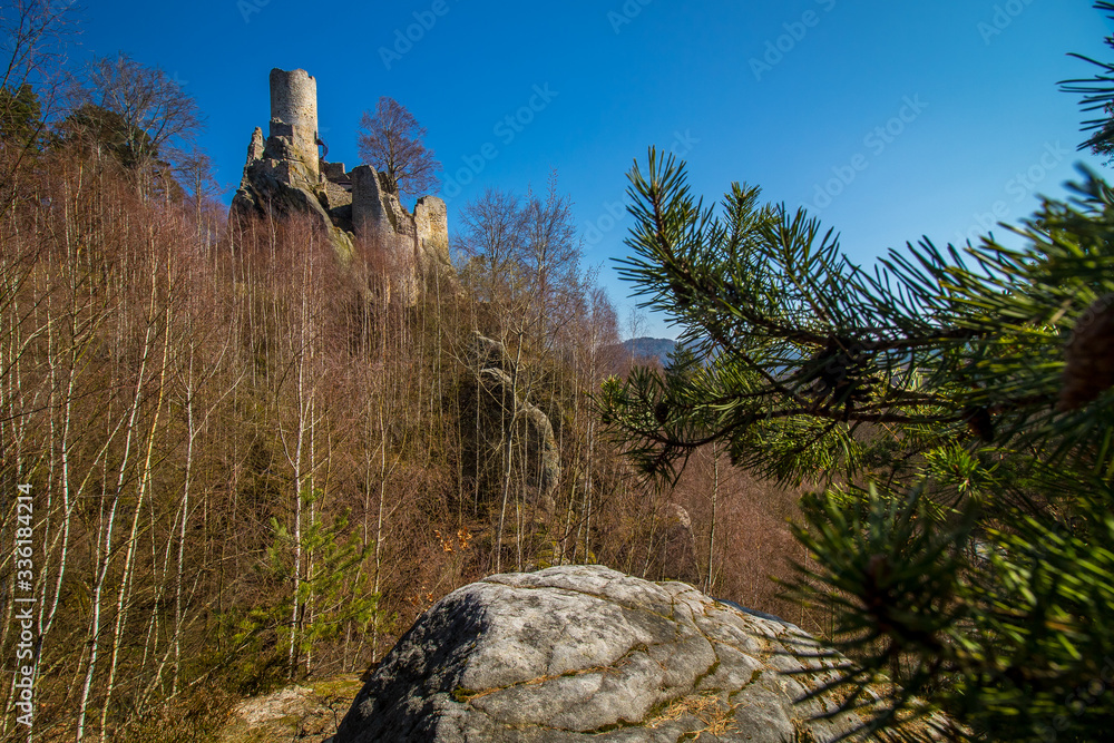 Frydstejn castle ruins in Bohemian paradise, Czech Republic