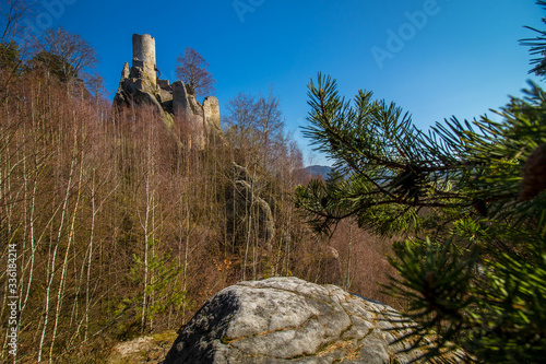 Obraz na płótnie Frydstejn castle ruins in Bohemian paradise, Czech Republic w salonie