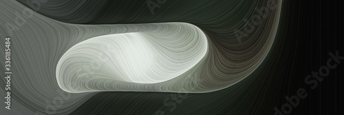 elegant decorative horizontal header with very dark blue, very dark green and silver colors. fluid curved lines with dynamic flowing waves and curves © Eigens
