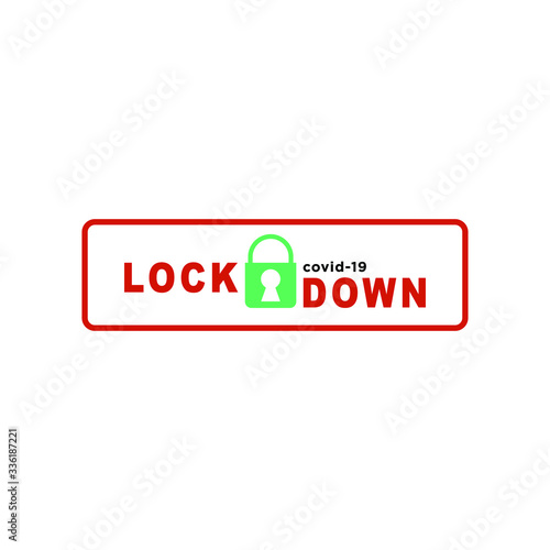 lockdown icon for pandemic corona logo design illustration