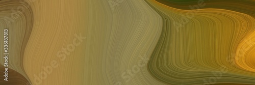 elegant moving header design with pastel brown, peru and very dark green colors. fluid curved flowing waves and curves