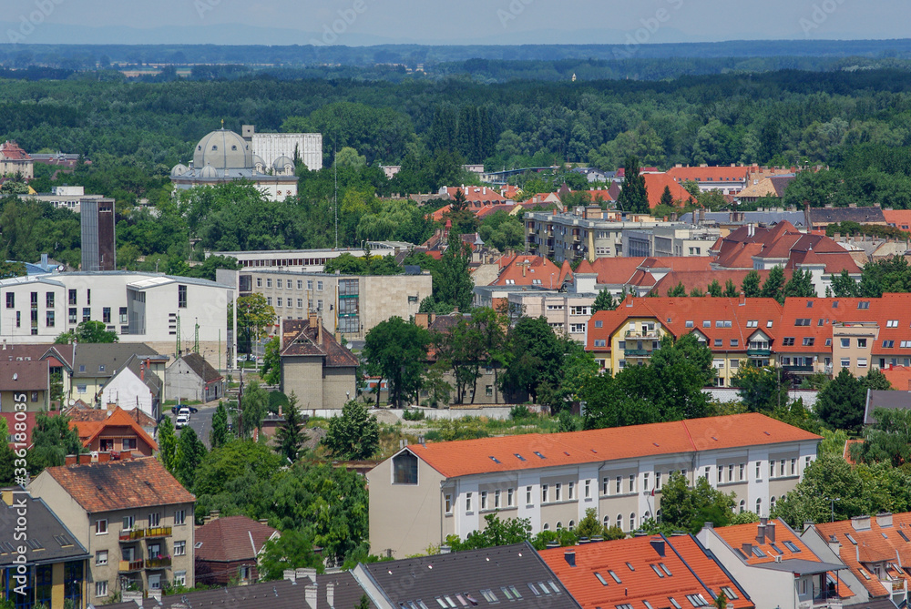 Aerial view of Gyor city 