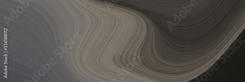 elegant decorative horizontal header with dim gray, gray gray and very dark green colors. fluid curved lines with dynamic flowing waves and curves © Eigens