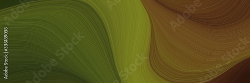 elegant decorative header with dark olive green, olive drab and very dark green colors. fluid curved lines with dynamic flowing waves and curves
