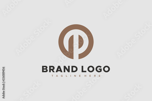 Circular Line Abstract Initial Letter G and P Linked Logo. Usable for Business and Technology Logos. Flat Vector Logo Design Template Element.