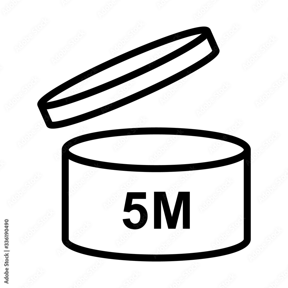 Pao cosmetic icon open month life shelf. Vector illustration isolated on white background Pao cosmetic icon open month life shelf. Vector illustration isolated on white background