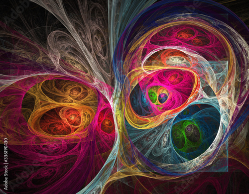 colored fractal on black