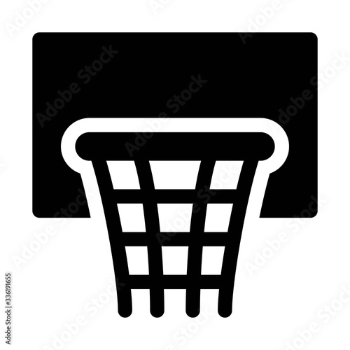 Basketball backboard icon in line style.