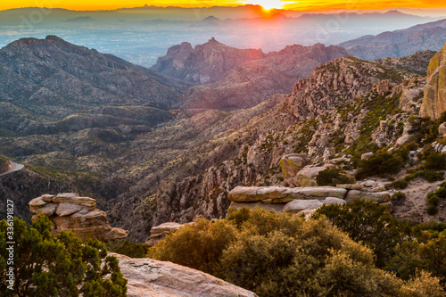 Sunset From Mount Lemmon, Santa Catalina Mountains, Coronado National Forest, Arizona, USA photo