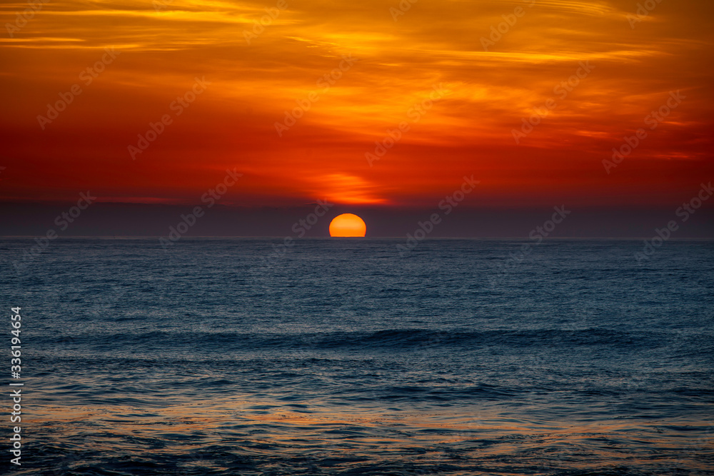 Sunset over the sea. Atalntic Ocean - Portugal