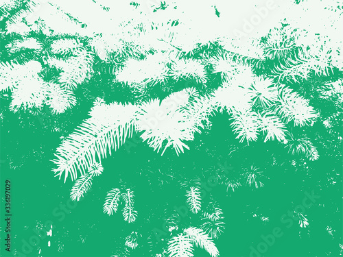 Pine tree needless pattern background. Spiky grunge overlay texture.