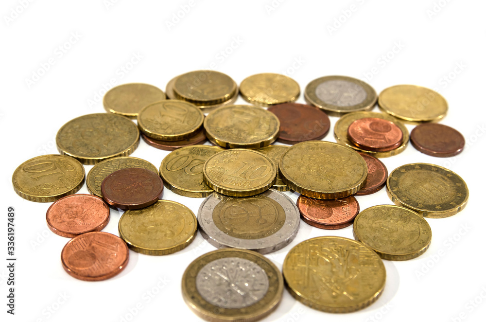 Coins isolated on a white background. Coins isolated on a white background.