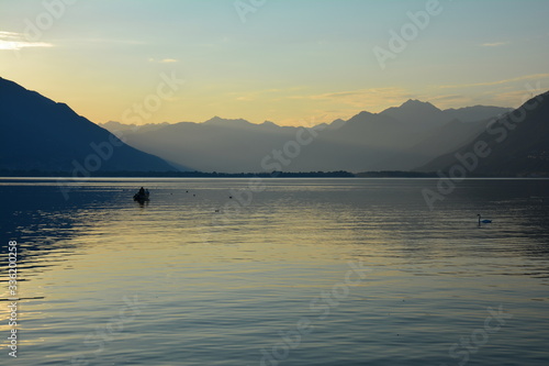 Coucher de soleil Lac Majeur Ascona Suisse