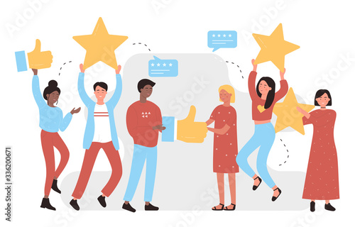I like it character concept flat vector illustration. Social media post rating background, feedback