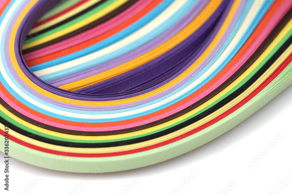Abstract color wave rainbow strip paper background.