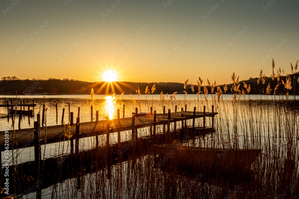 sunset on the lake