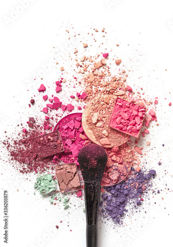 Obraz na płótnie Face powders and makeup brush w salonie