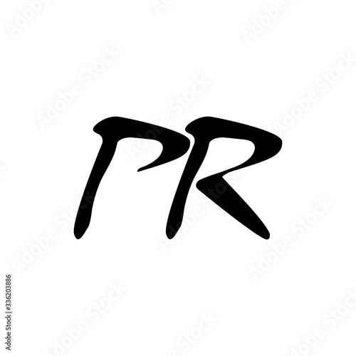 PR letter logo design vector