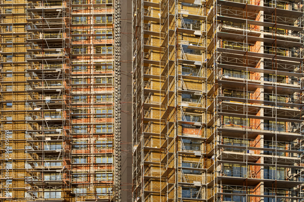 building facade under construction background building facade under construction background