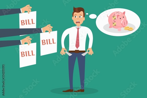 Broke man scared of bill payments