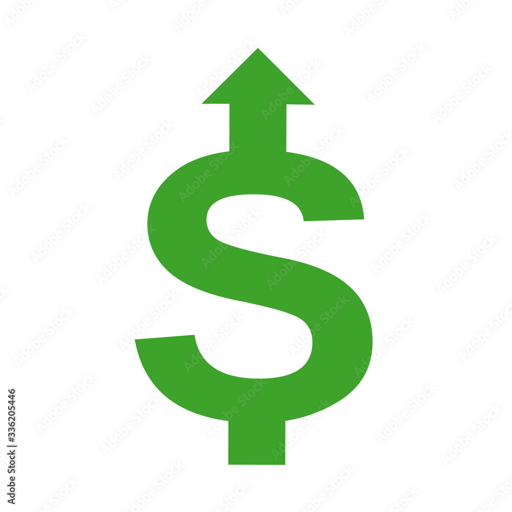 Obraz premium Increase Dollar up sign arrow icon up arrow icon