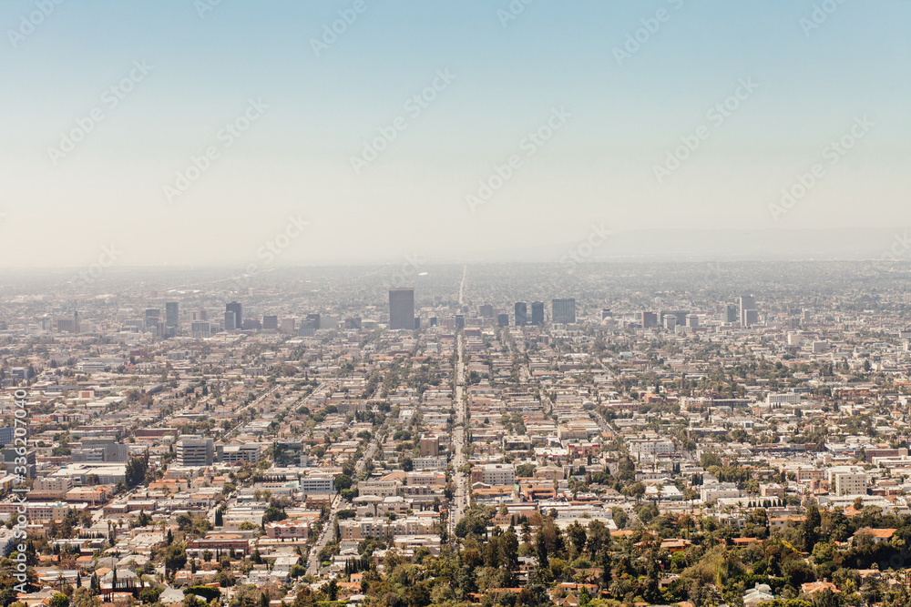 City view of L.A. from high perspective City view of L.A. from high perspective