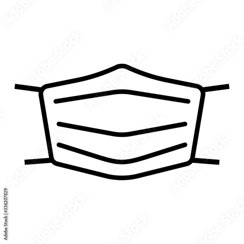 Face mask line icon. Protective surgical or medical mask. Vector Illustration