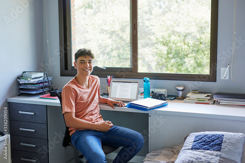 Teenager doing homework
