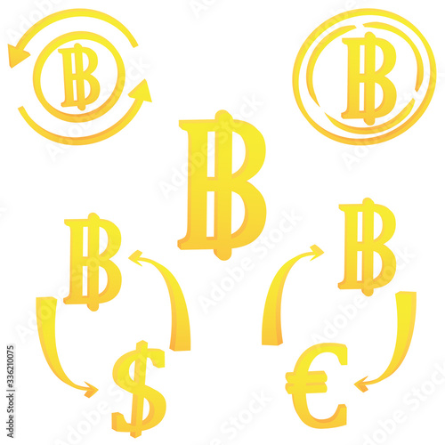 Thai Baht Thailand currency symbol icon vector illustration on a white background