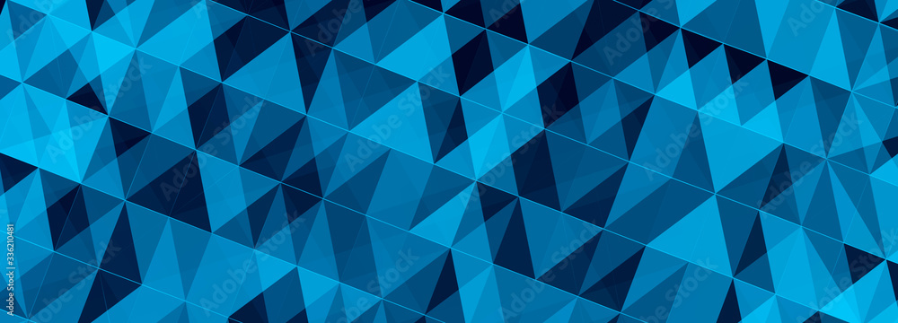 Fototapeta premium Abstract polygonal space. Triangular colorful background. 3d illustration. Widescreen