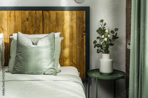 Cozy bedroom in a vintage hostel