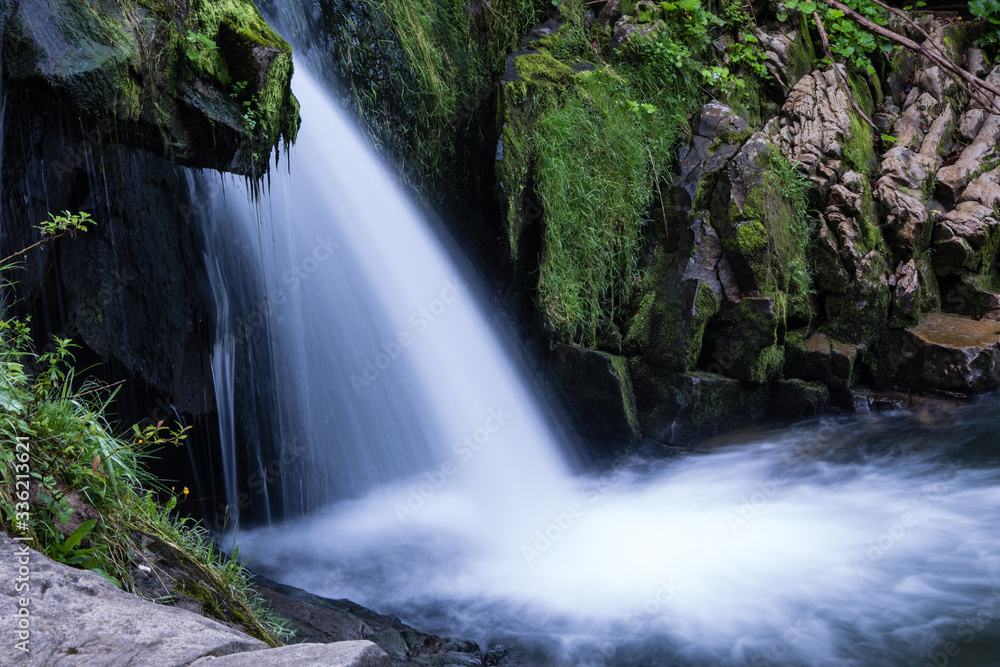 Waterfall Kameneckiy in the Carpathian mountains, Ukraine
