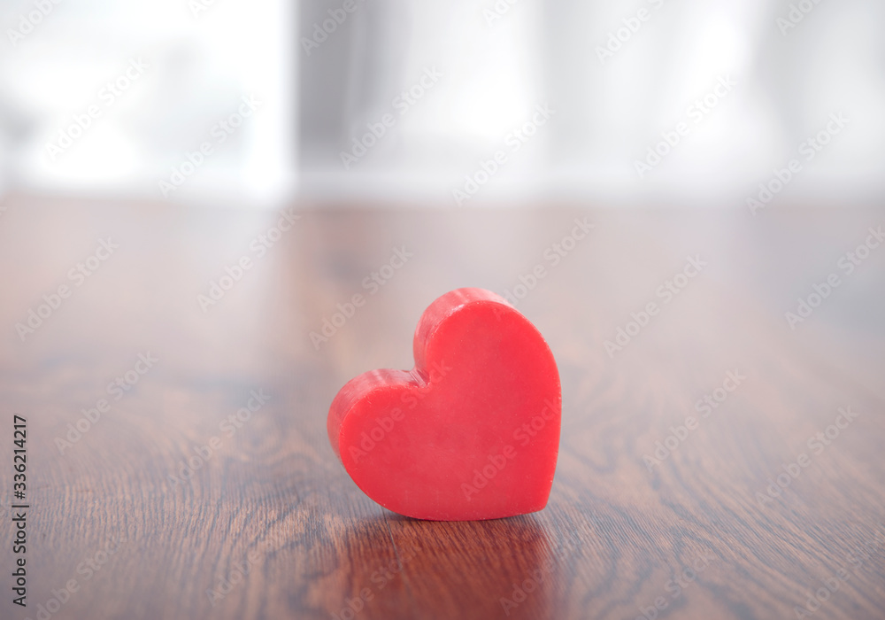 red heart on the table red heart on the table