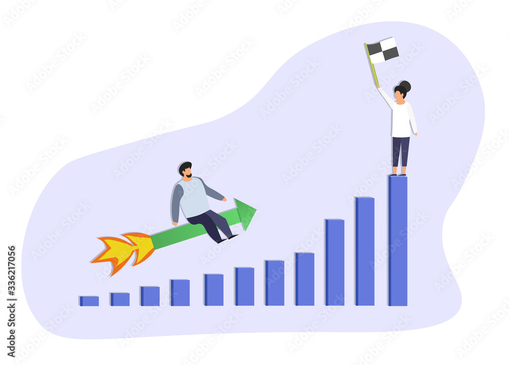 Man and diagram, chart, graph. Conceptual graphics about the business, reports and analysis and planning Man and diagram, chart, graph. Conceptual graphics about the business, reports and analysis and planning